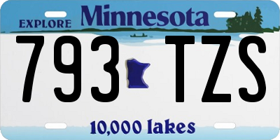 MN license plate 793TZS