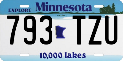 MN license plate 793TZU