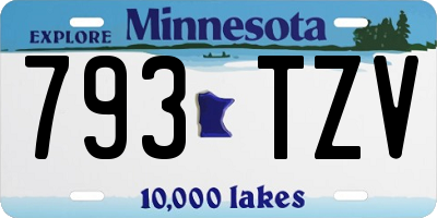 MN license plate 793TZV