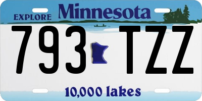 MN license plate 793TZZ