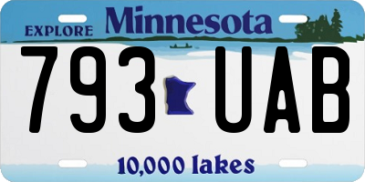 MN license plate 793UAB