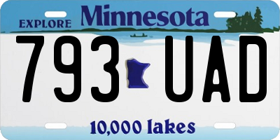 MN license plate 793UAD