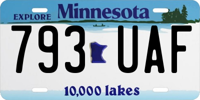 MN license plate 793UAF