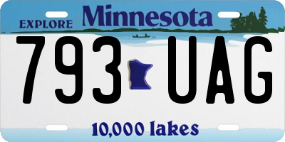 MN license plate 793UAG