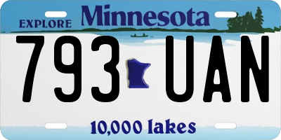 MN license plate 793UAN