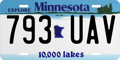 MN license plate 793UAV
