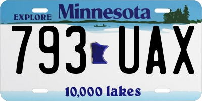 MN license plate 793UAX