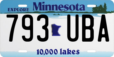 MN license plate 793UBA