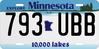 MN license plate 793UBB