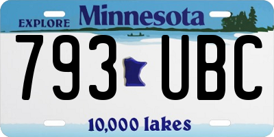 MN license plate 793UBC