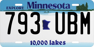 MN license plate 793UBM