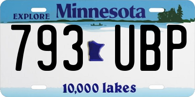 MN license plate 793UBP