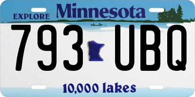 MN license plate 793UBQ