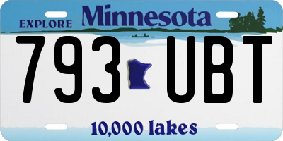 MN license plate 793UBT