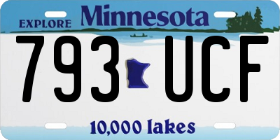 MN license plate 793UCF