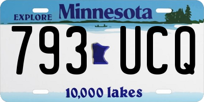 MN license plate 793UCQ