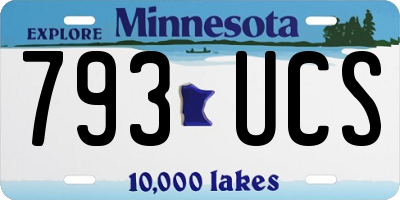 MN license plate 793UCS