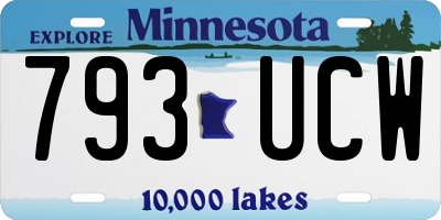 MN license plate 793UCW