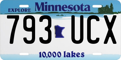 MN license plate 793UCX