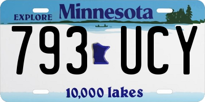 MN license plate 793UCY