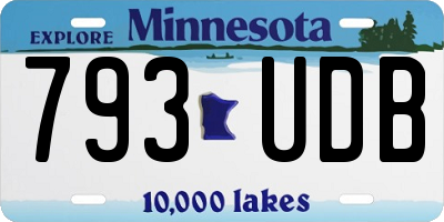 MN license plate 793UDB
