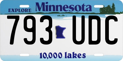 MN license plate 793UDC