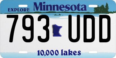 MN license plate 793UDD