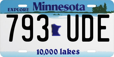 MN license plate 793UDE