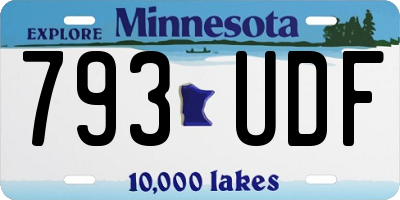 MN license plate 793UDF