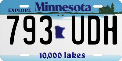 MN license plate 793UDH