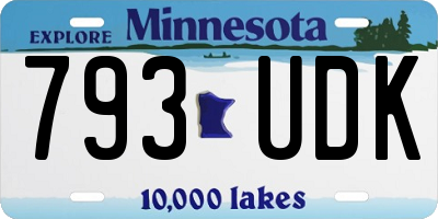 MN license plate 793UDK