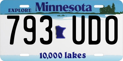MN license plate 793UDO