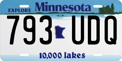 MN license plate 793UDQ