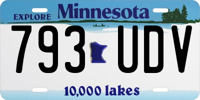 MN license plate 793UDV