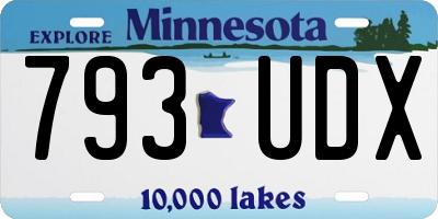 MN license plate 793UDX