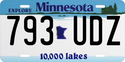 MN license plate 793UDZ