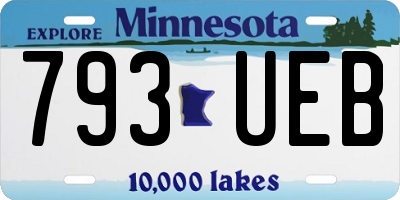 MN license plate 793UEB