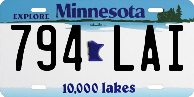 MN license plate 794LAI