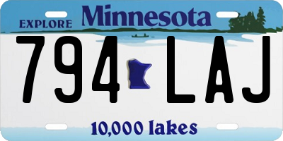 MN license plate 794LAJ