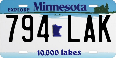 MN license plate 794LAK