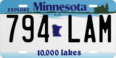 MN license plate 794LAM