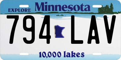 MN license plate 794LAV