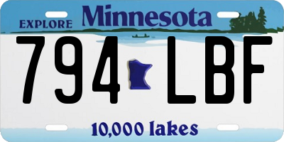 MN license plate 794LBF