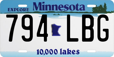 MN license plate 794LBG