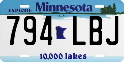 MN license plate 794LBJ