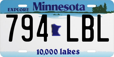 MN license plate 794LBL