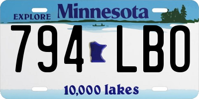 MN license plate 794LBO