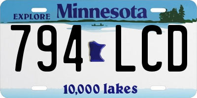 MN license plate 794LCD