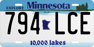 MN license plate 794LCE