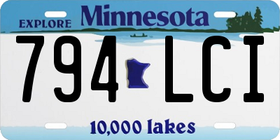 MN license plate 794LCI
